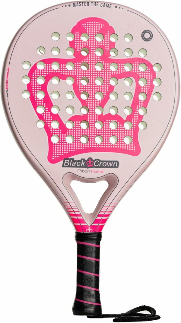 Black Crown - Raquette de Padel Piton Furia - Forme Rond - Rose